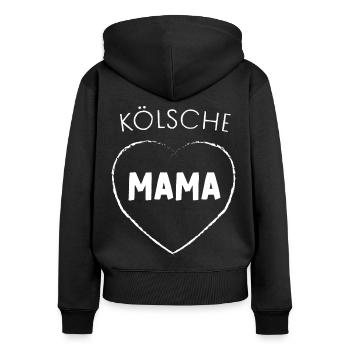 Kölsche Mama echte Kölnerin Köln Karneval Mutter - Frauen Premium Bio Zip Hoodie - Schwarz - Hinten - Julia (174cm)