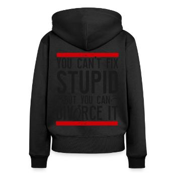 Happy Divorce Party You Can't Fix - Frauen Premium Bio Zip Hoodie - Schwarz - Hinten - Julia (174cm)