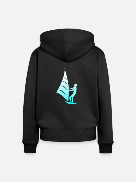 kiteboarder - Frauen Premium Bio Zip Hoodie - Schwarz