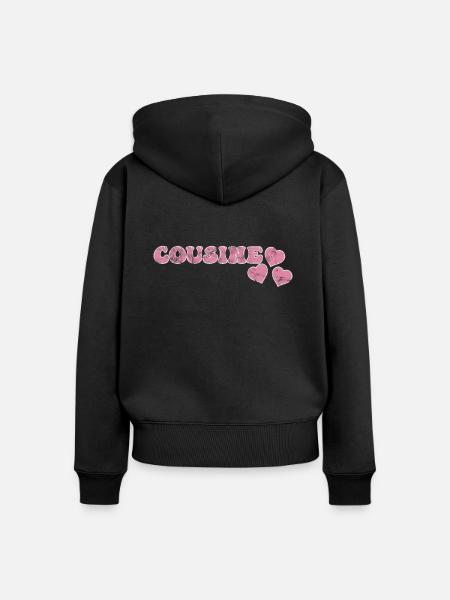 Cousine - Frauen Premium Bio Zip Hoodie - Schwarz