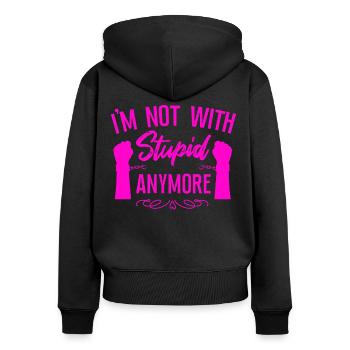 Happy Divorce Party I'm Not With - Women's Premium Organic Zip Hoodie - black - Back - Julia (174cm)