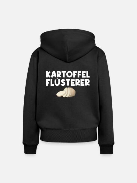 Kartoffel Flüsterer - Frauen Premium Bio Zip Hoodie - Schwarz