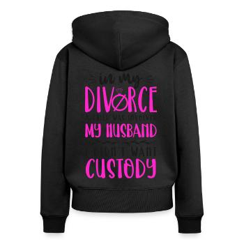 Happy Divorce Party dans mon divorce - Sweat à capuche zippé Premium bio Femme - noir - Dos - Julia (174cm)