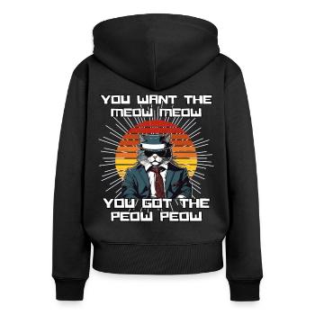 Cat Shirt Cat Gift Idea Putty - Women's Premium Organic Zip Hoodie - black - Back - Julia (174cm)