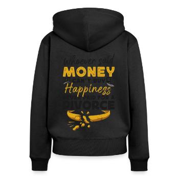 Fête de divorce heureuse Qui a dit - Sweat à capuche zippé Premium bio Femme - noir - Dos - Julia (174cm)