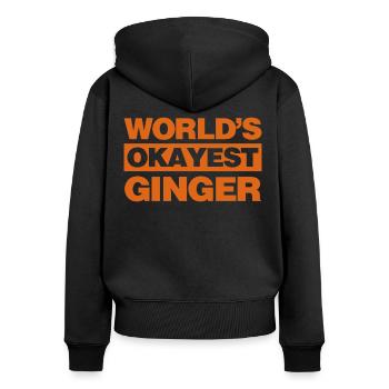 Cheveux roux drôle rousse rousse - Sweat à capuche zippé Premium bio Femme - noir - Dos - Julia (174cm)