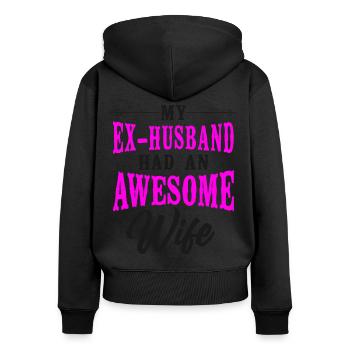 Happy Divorce Party My Ex Husband - Women's Premium Organic Zip Hoodie - black - Back - Julia (174cm)