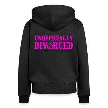 Happy Divorce Party officieusement - Sweat à capuche zippé Premium bio Femme - noir - Dos - Julia (174cm)