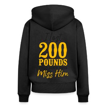 Happy Divorce Party I Lost 200 - Women's Premium Organic Zip Hoodie - black - Back - Julia (174cm)