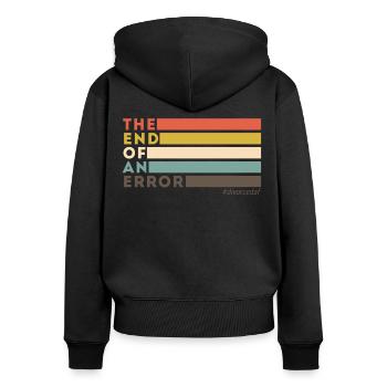 Happy Divorce Party Retro The End - Frauen Premium Bio Zip Hoodie - Schwarz - Hinten - Julia (174cm)