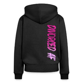 Happy Divorce Party Divorced Af - Women's Premium Organic Zip Hoodie - black - Back - Julia (174cm)
