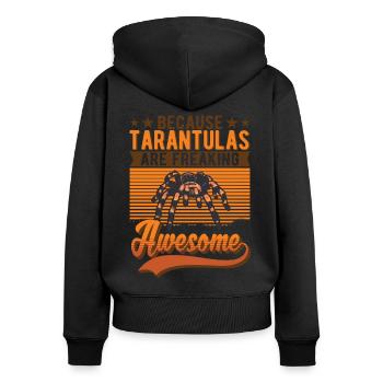 Because Tarantulas are freaking awesome Tarantel - Frauen Premium Bio Zip Hoodie - Schwarz - Hinten - Julia (174cm)