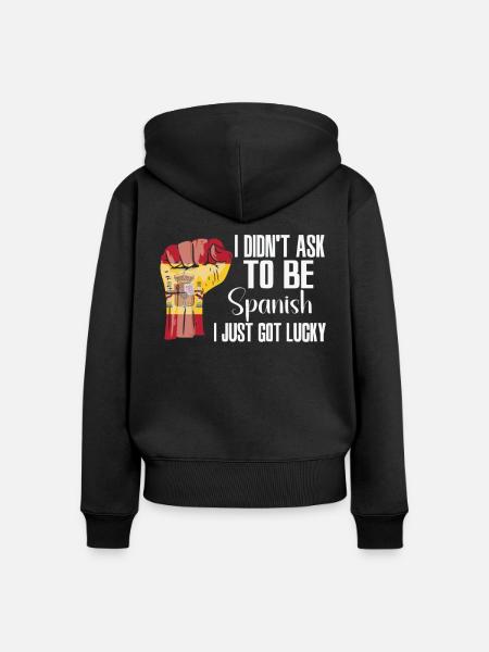 Spanischer Stolz Spanische Flagge Gewachsen - Frauen Premium Bio Zip Hoodie - Schwarz