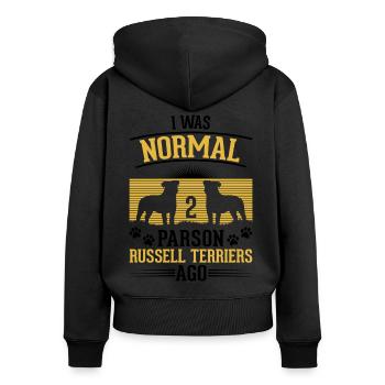 Parson Russell Terrier Gift - Women's Premium Organic Zip Hoodie - black - Back - Julia (174cm)