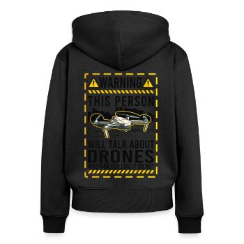 Drohne Drohnenpilot Quadrocopter - Frauen Premium Bio Zip Hoodie - Schwarz - Hinten - Julia (174cm)