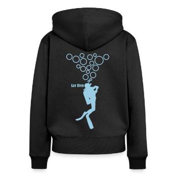 Plongeur de plongée Plongeur sous-marin - Sweat à capuche zippé Premium bio Femme - noir - Dos - Julia (174cm)