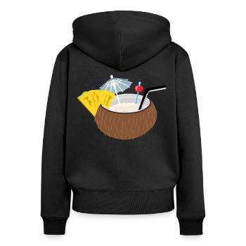 Cocktail Noix de - Sweat à capuche zippé Premium bio Femme - noir - Dos - Julia (174cm)