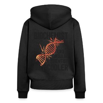 Biochimiste comme un scientifique ordinaire - Sweat à capuche zippé Premium bio Femme - noir - Dos - Julia (174cm)