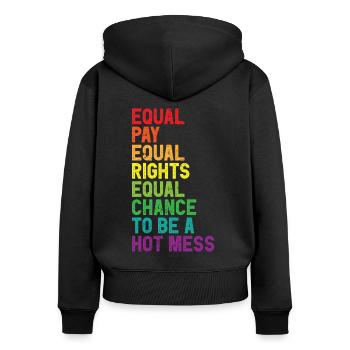 Feminismus Feminismus Frauen Gleichberechtigung - Frauen Premium Bio Zip Hoodie - Schwarz - Hinten - Julia (174cm)