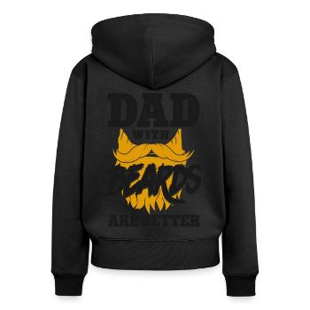Beard Lover Bearded Man Dad Ginger - Women's Premium Organic Zip Hoodie - black - Back - Julia (174cm)