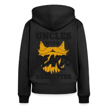 Beard Lover Bearded Man Uncle - Women's Premium Organic Zip Hoodie - black - Back - Julia (174cm)