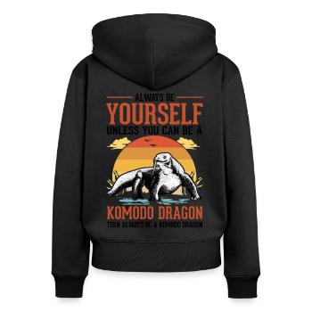 Soyez toujours vous-même Komodo Dragon Komodo Dragons - Sweat à capuche zippé Premium bio Femme - noir - Dos - Julia (174cm)