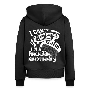 Parasailing I'm A Parasailing Brother - Women's Premium Organic Zip Hoodie - black - Back - Julia (174cm)