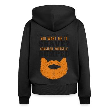 Beard Lover Bearded Man Ginger - Women's Premium Organic Zip Hoodie - black - Back - Julia (174cm)