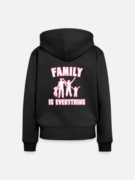 Familie Spruch - Frauen Premium Bio Zip Hoodie - Schwarz