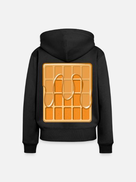 Waffel mit Sirup - Frauen Premium Bio Zip Hoodie - Schwarz