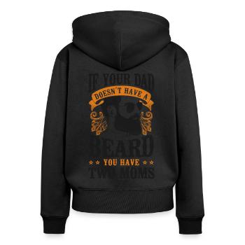 Beard Lover Bearded Man Dad If - Frauen Premium Bio Zip Hoodie - Schwarz - Hinten - Julia (174cm)