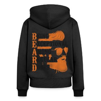 Beard Lover Bearded Man Ginger - Women's Premium Organic Zip Hoodie - black - Back - Julia (174cm)