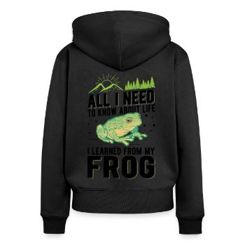 Frog Tree Frog Tree-climbing Frog - Women's Premium Organic Zip Hoodie - black - Back - Julia (174cm)