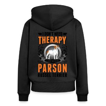 Parson Russell Terrier Therapy - Women's Premium Organic Zip Hoodie - black - Back - Julia (174cm)