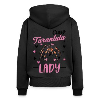 Femme Tarentule Folle - Sweat à capuche zippé Premium bio Femme - noir - Dos - Julia (174cm)