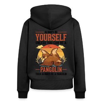 Soyez toujours vous-même Pangolin Schuppentier - Sweat à capuche zippé Premium bio Femme - noir - Dos - Julia (174cm)