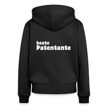 beste Patentante - Frauen Premium Bio Zip Hoodie - Schwarz - Hinten - Julia (174cm)