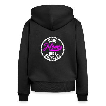 Cool moms ride bicycles - Frauen Premium Bio Zip Hoodie - Schwarz - Hinten - Julia (174cm)