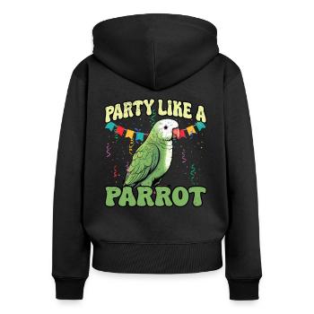 Perruche Perroquet Perroquet Propriétaire - Sweat à capuche zippé Premium bio Femme - noir - Dos - Julia (174cm)