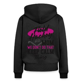 Hockey sur gazon Maman Hockey sur gazon Maman - Sweat à capuche zippé Premium bio Femme - noir - Dos - Julia (174cm)