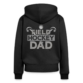 Field Hockey Dad Field Hockey Dad - Frauen Premium Bio Zip Hoodie - Schwarz - Hinten - Julia (174cm)