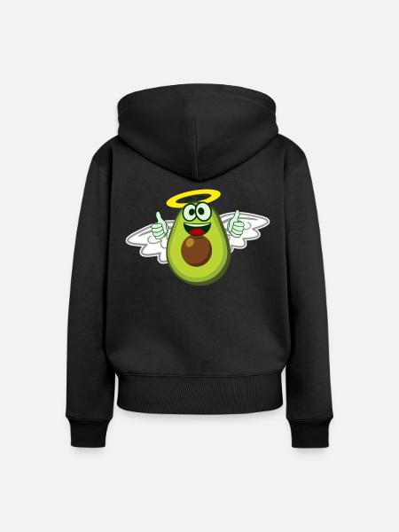 Avocado Angel Avocados - Frauen Premium Bio Zip Hoodie - Schwarz