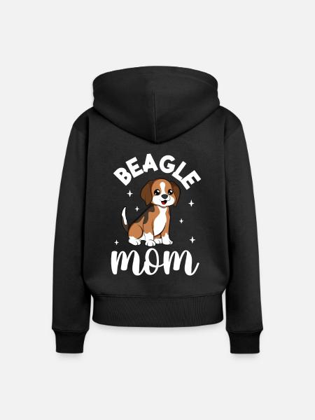 Beagle Mom - Beagle - Frauen Premium Bio Zip Hoodie - Schwarz