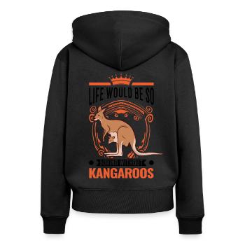 Australian Kangaroo Australia Kangaroo - Women's Premium Organic Zip Hoodie - black - Back - Julia (174cm)