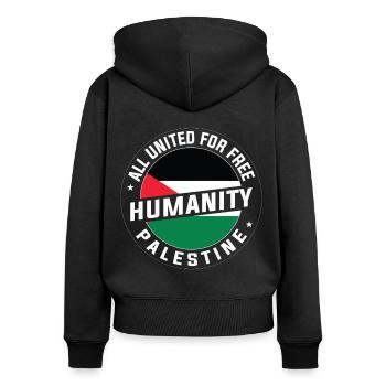 Free Palestine - Women's Premium Organic Zip Hoodie - black - Back - Julia (174cm)