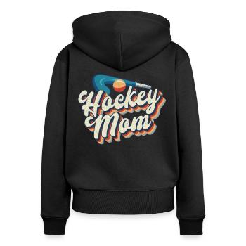 Maman de hockey sur gazon Maman de hockey rétro - Sweat à capuche zippé Premium bio Femme - noir - Dos - Julia (174cm)