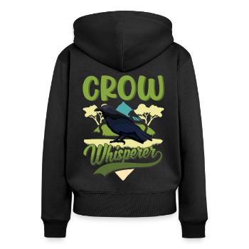 Crows Whisperer Raven Crow Crow Breeder - Women's Premium Organic Zip Hoodie - black - Back - Julia (174cm)