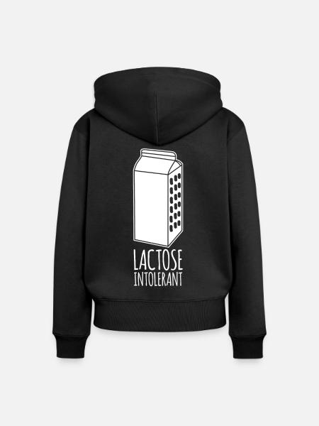 Milk Lactose Intolerant - Frauen Premium Bio Zip Hoodie - Schwarz
