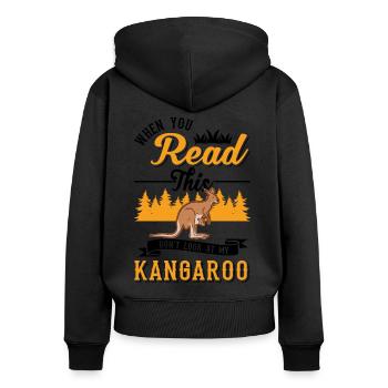 Australian Kangaroo Australia Kangaroo - Women's Premium Organic Zip Hoodie - black - Back - Julia (174cm)
