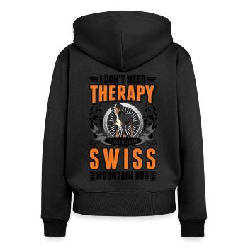 Thérapie pour chiens de montagne suisses - Sweat à capuche zippé Premium bio Femme - noir - Dos - Julia (174cm)